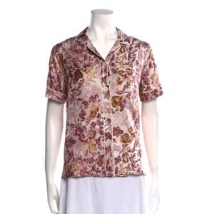 Burberry Silk Floral Shirt New
